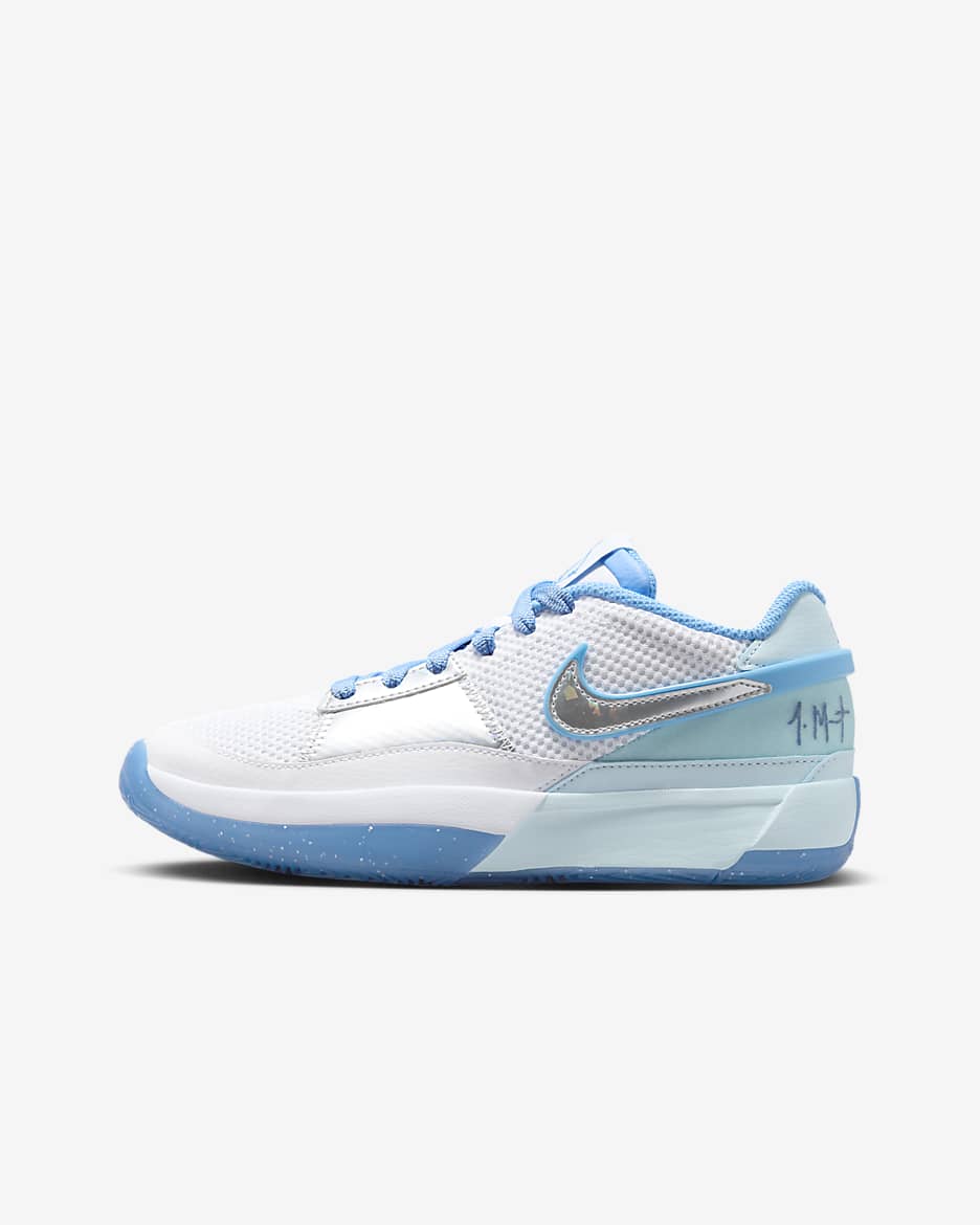 Blue white basketball shoes on sale